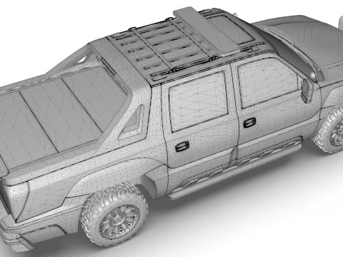 Chevrolet Avalanche Police Interceptor 2002 3D Модель
