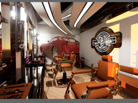 Midpoly Fancy Barbershop 3D 모델