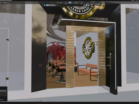 Midpoly Fancy Barbershop 3D Model