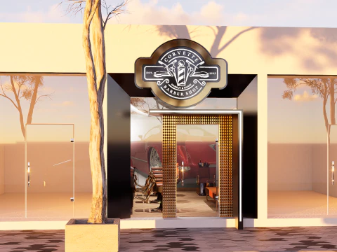 Midpoly Fancy Barbershop 3D Model