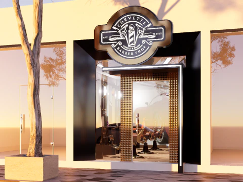 Midpoly Fancy Barbershop 3D Model