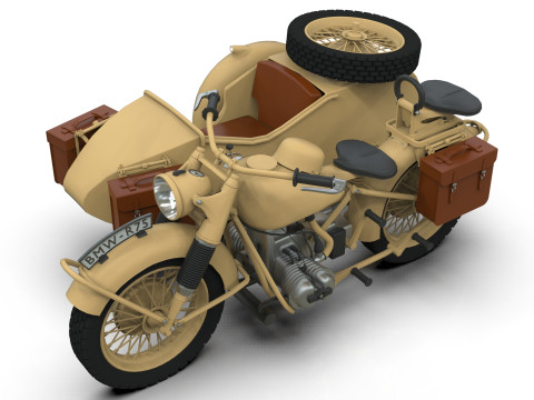 Motorcycle with sidecar 1941 Modelo 3D