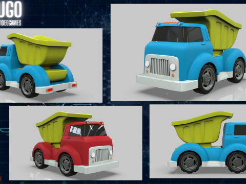 Dump Truck Cartoon Vehicle 3D Model