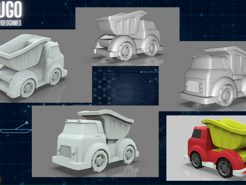 Dump Truck Cartoon Vehicle Modelo 3D
