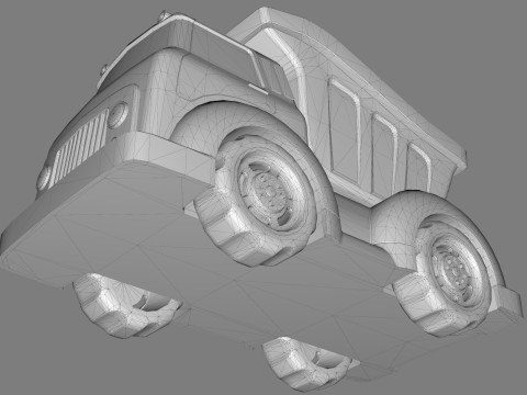 Dump Truck Cartoon Vehicle Modelo 3D