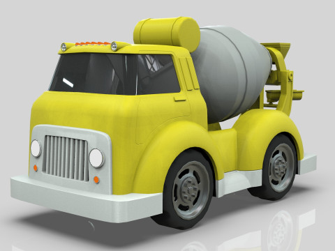 Cement Mixer truck Cartoon Vehicle Low-poly Modello 3D