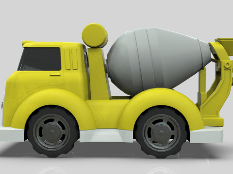 Cement Mixer truck Cartoon Vehicle Low-poly Modello 3D