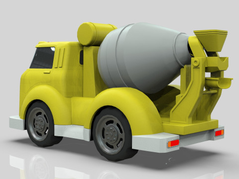 Cement Mixer truck Cartoon Vehicle Low-poly Modello 3D