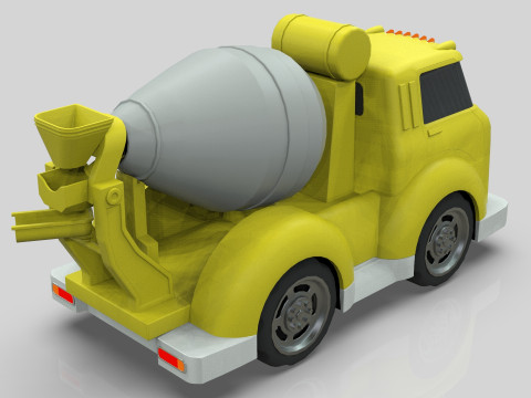 Cement Mixer truck Cartoon Vehicle Low-poly Modello 3D