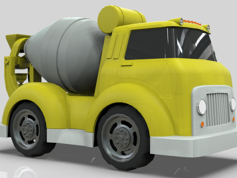 Cement Mixer truck Cartoon Vehicle Low-poly Modello 3D