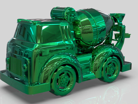 Cement Mixer truck Cartoon Vehicle Low-poly Modello 3D