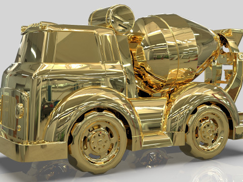 Cement Mixer truck Cartoon Vehicle Low-poly Modello 3D