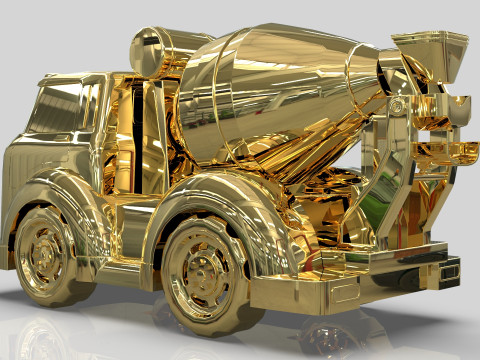Cement Mixer truck Cartoon Vehicle Low-poly Modello 3D