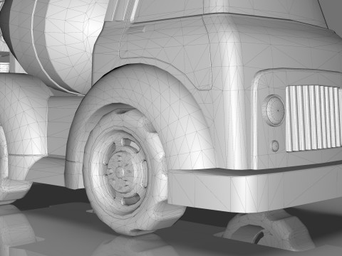 Cement Mixer truck Cartoon Vehicle Low-poly Modello 3D