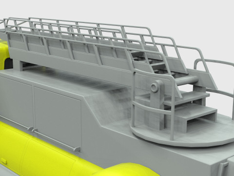 Firetruck Cartoon Vehicle Low-poly 3D Модель