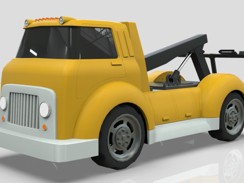 Wrecker Tow Truck Cartoon Vehicle Low-poly 3D 模型