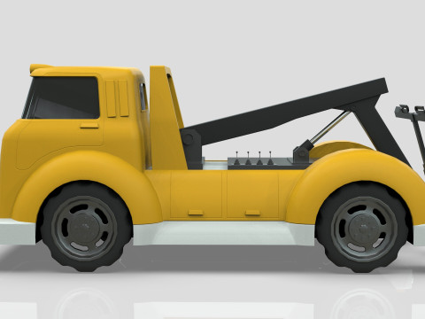 Wrecker Tow Truck Cartoon Vehicle Low-poly 3D 模型