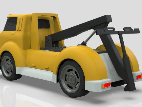 Wrecker Tow Truck Cartoon Vehicle Low-poly 3D 模型