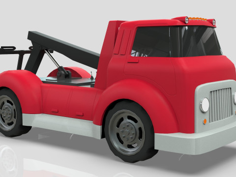 Wrecker Tow Truck Cartoon Vehicle Low-poly 3D 模型