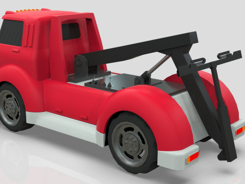 Wrecker Tow Truck Cartoon Vehicle Low-poly 3D 模型