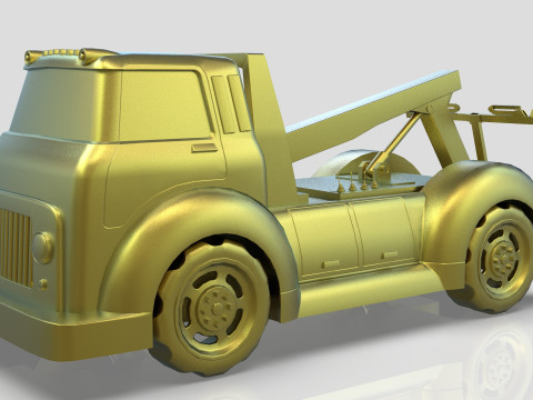 Wrecker Tow Truck Cartoon Vehicle Low-poly 3D 模型