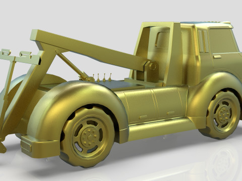 Wrecker Tow Truck Cartoon Vehicle Low-poly 3D 模型