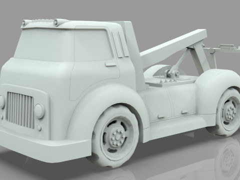 Wrecker Tow Truck Cartoon Vehicle Low-poly 3D 模型