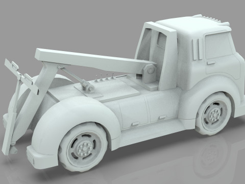 Wrecker Tow Truck Cartoon Vehicle Low-poly 3D 模型