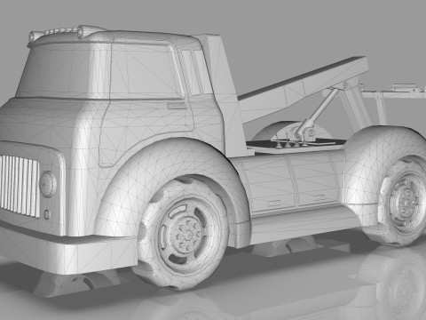 Wrecker Tow Truck Cartoon Vehicle Low-poly 3D 模型