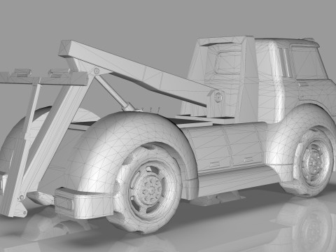 Wrecker Tow Truck Cartoon Vehicle Low-poly 3D 模型
