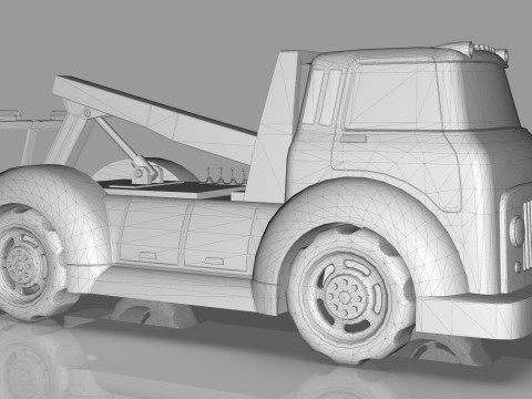 Wrecker Tow Truck Cartoon Vehicle Low-poly 3D 模型