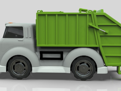 Garbage truck Cartoon Vehicle Low-poly Modelo 3D
