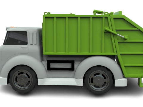 Garbage truck Cartoon Vehicle Low-poly Modelo 3D