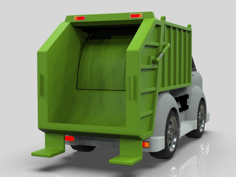 Garbage truck Cartoon Vehicle Low-poly Modelo 3D