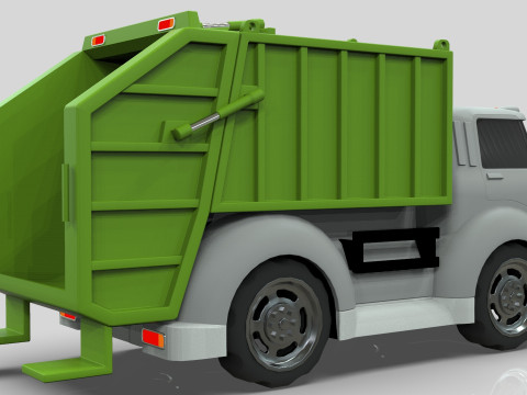 Garbage truck Cartoon Vehicle Low-poly Modelo 3D