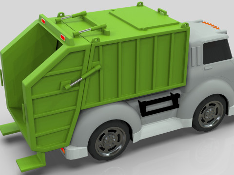 Garbage truck Cartoon Vehicle Low-poly Modelo 3D