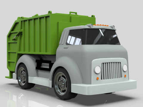 Garbage truck Cartoon Vehicle Low-poly Modelo 3D
