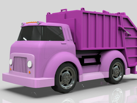 Garbage truck Cartoon Vehicle Low-poly Modelo 3D
