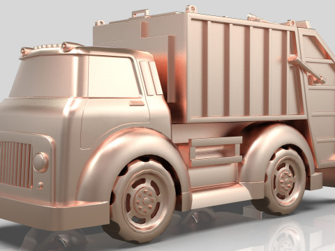 Garbage truck Cartoon Vehicle Low-poly Modelo 3D
