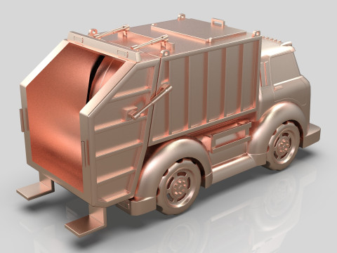Garbage truck Cartoon Vehicle Low-poly Modelo 3D