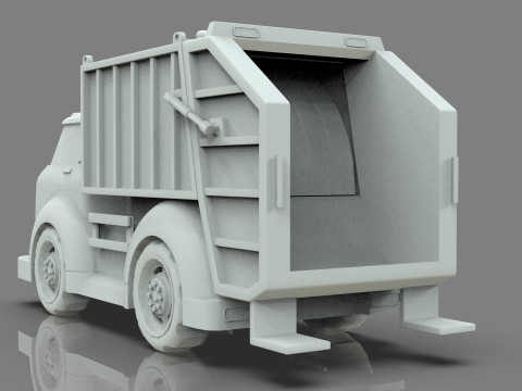 Garbage truck Cartoon Vehicle Low-poly Modelo 3D