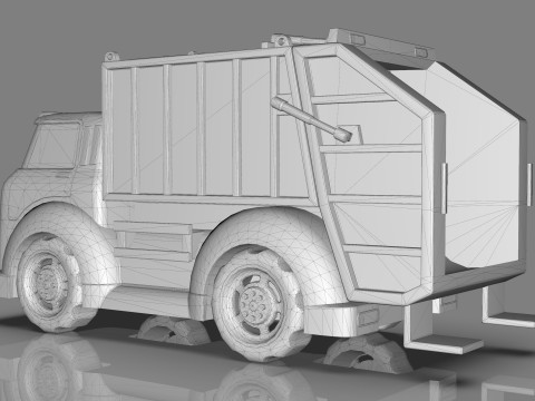 Garbage truck Cartoon Vehicle Low-poly Modelo 3D