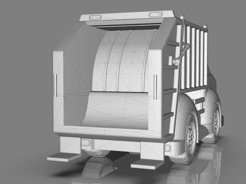 Garbage truck Cartoon Vehicle Low-poly Modelo 3D