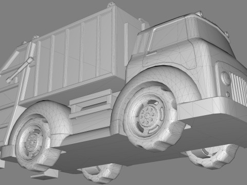Garbage truck Cartoon Vehicle Low-poly Modelo 3D