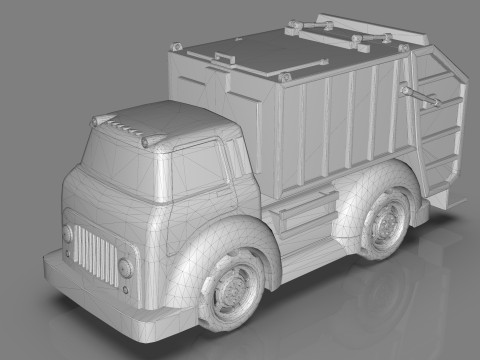 Garbage truck Cartoon Vehicle Low-poly Modelo 3D
