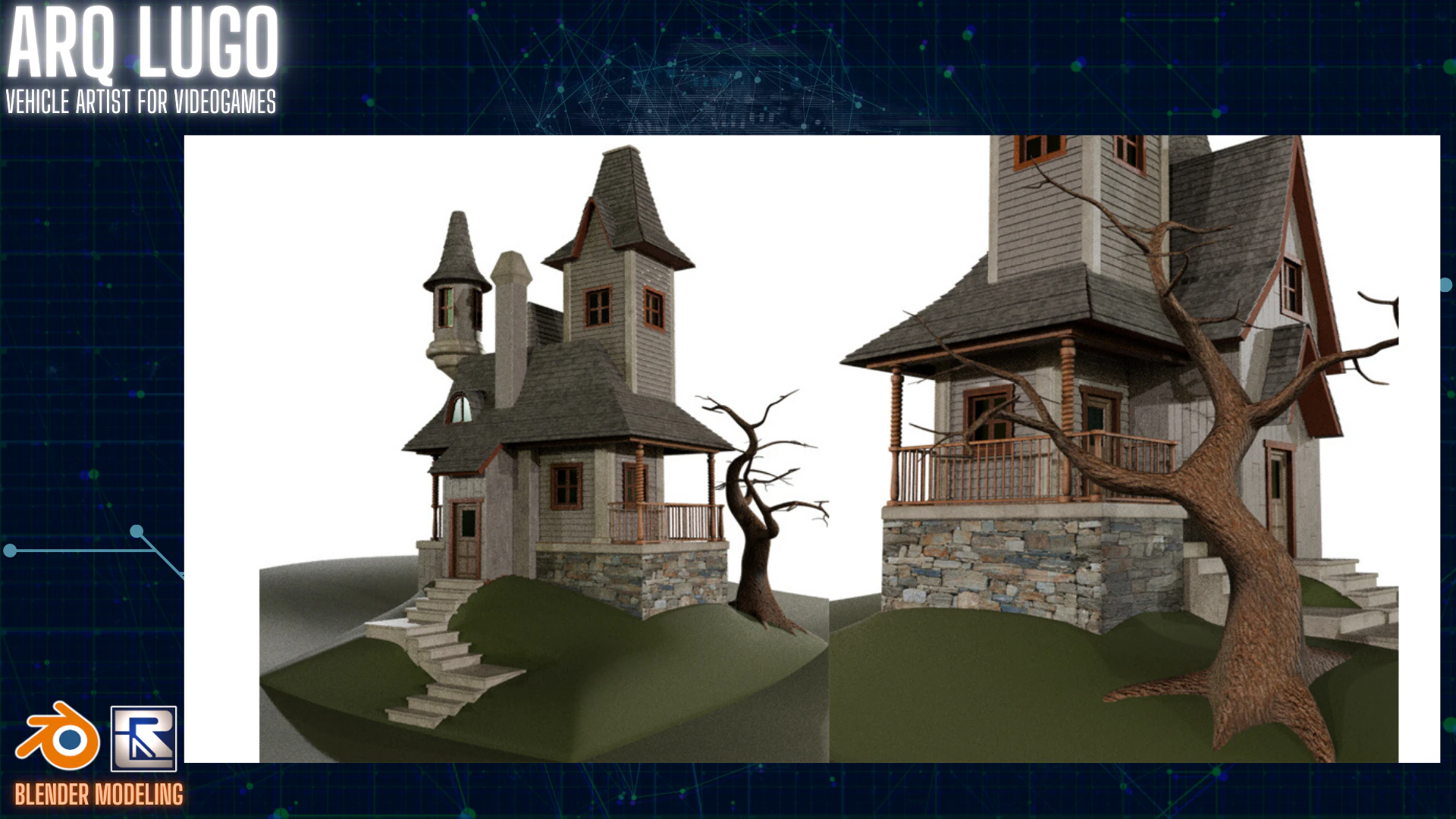 Haunted House 3D Model .c4d .max .obj .3ds .fbx .stl .blend 