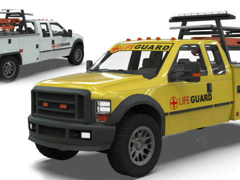 Ciężar&oacute;wka ratownika Lowpoly Model 3D