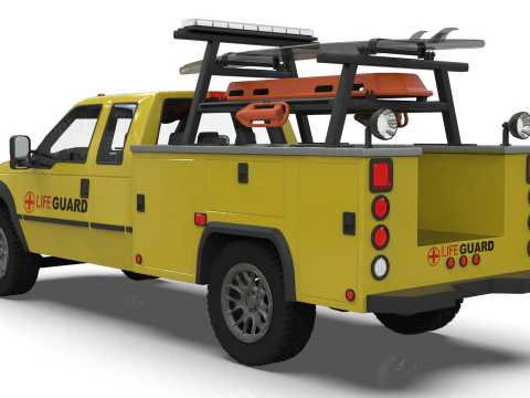 Lowpoly Lifeguard Truck 3D Model