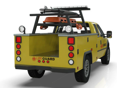 Lowpoly Lifeguard Truck 3D Model