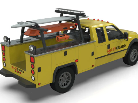 Lowpoly Lifeguard Truck 3D Model